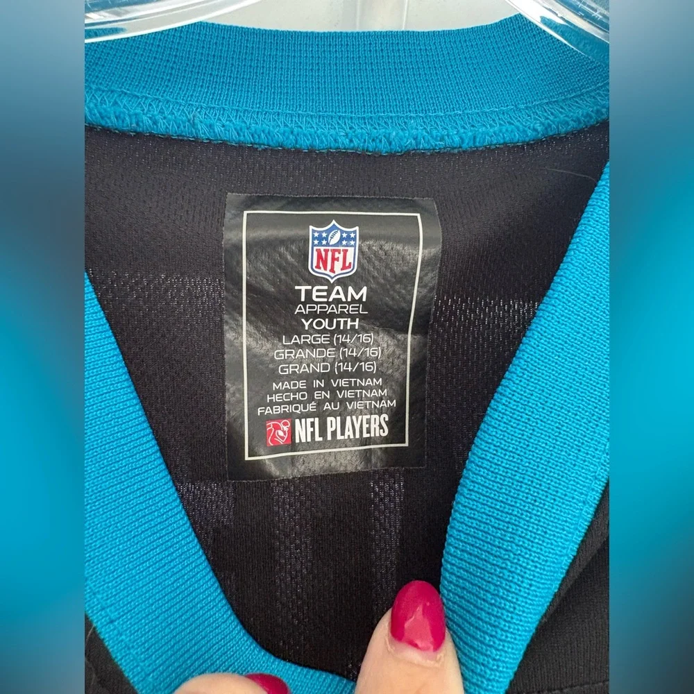 NFL Team Apparel Youth Large Black Home Jersey Carolina Panthers McCaffrey
